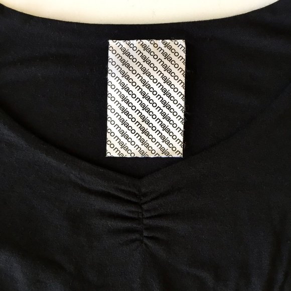 Majaco - Ruffle Bodysuit/Leotard with 3/4 Sleeves - Black - 38 - S - Picture 6 of 8